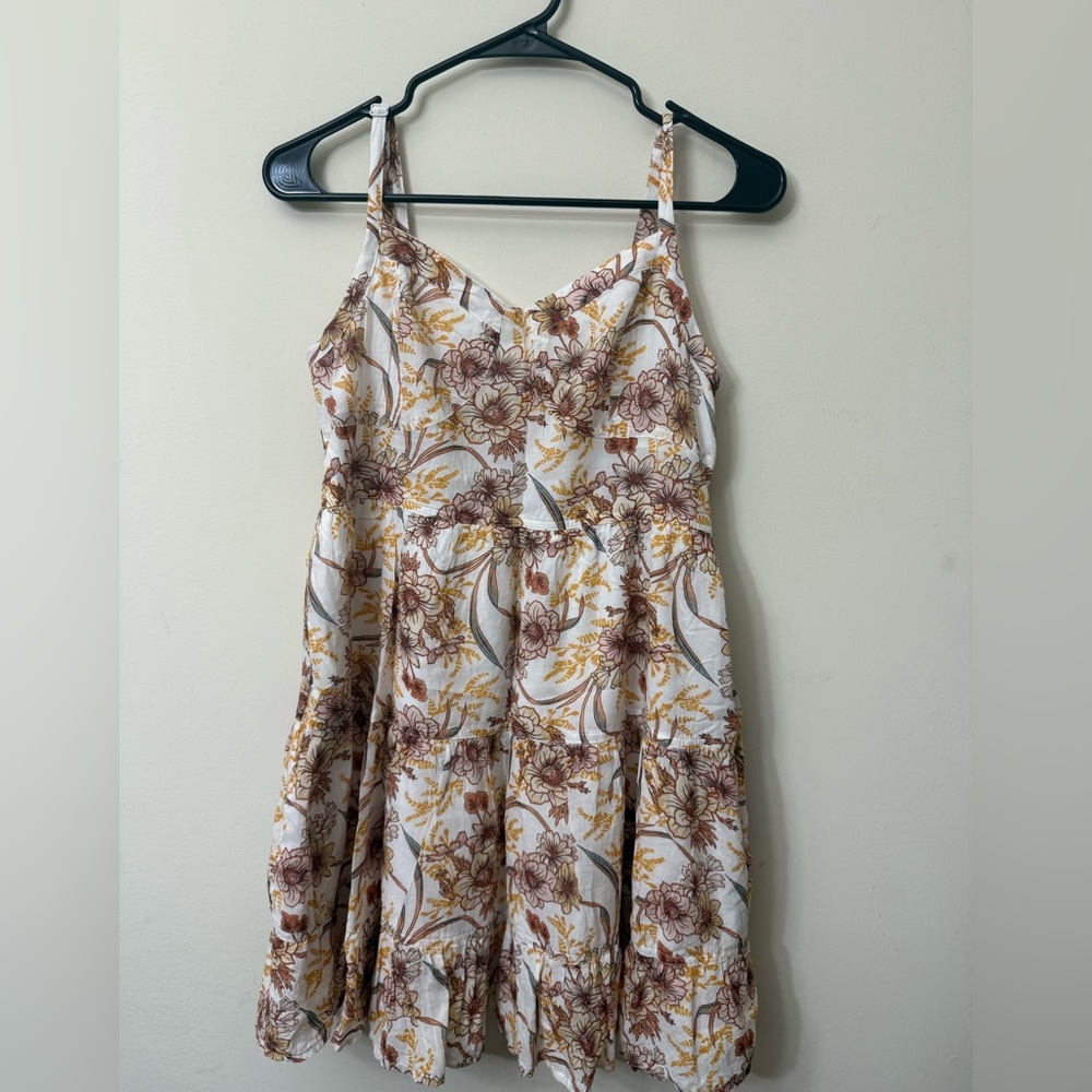 American Eagle Outfitters Brown and Yellow Floral Mini Dress